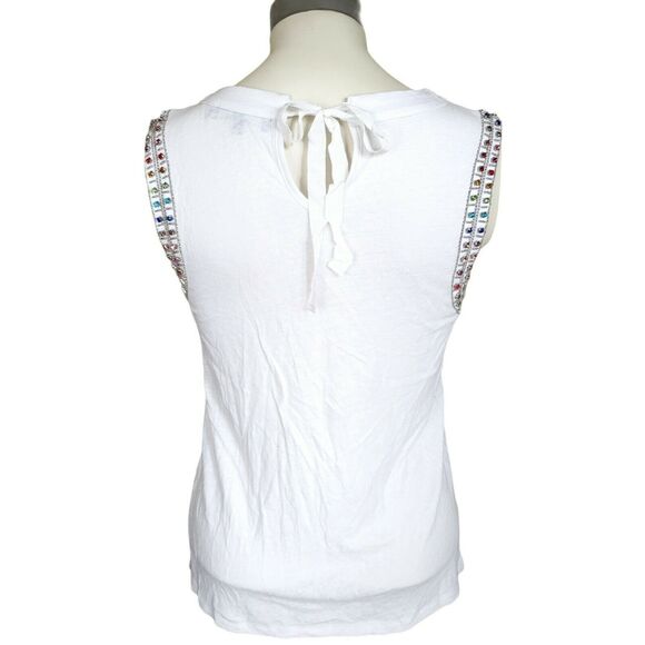 GENERATION LOVE Lucy rainbow studded tank top linen tee muscle t-shirt Sz XS NEW - Picture 2 of 8
